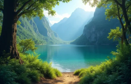 Sendero al Lago Nonthué: bosque y espejo de agua